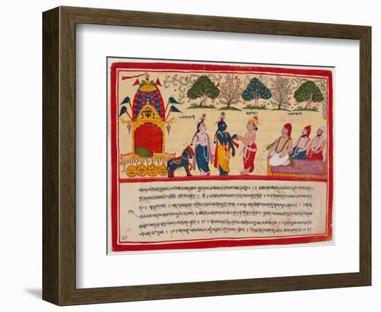 Krishna and Balarama Arrive in the Forest-null-Framed Art Print