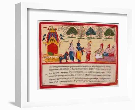 Krishna and Balarama Arrive in the Forest-null-Framed Art Print