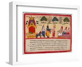 Krishna and Balarama Arrive in the Forest-null-Framed Art Print