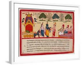 Krishna and Balarama Arrive in the Forest-null-Framed Art Print