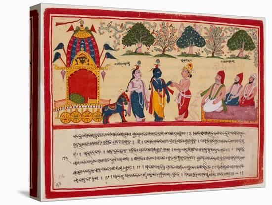 Krishna and Balarama Arrive in the Forest-null-Stretched Canvas
