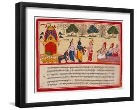 Krishna and Balarama Arrive in the Forest-null-Framed Art Print