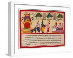 Krishna and Balarama Arrive in the Forest-null-Framed Art Print
