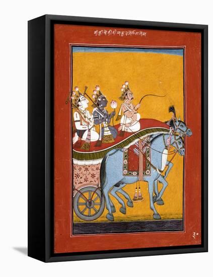 Krishna and Balarama Being Driven by Akrura to Mathura-null-Framed Stretched Canvas