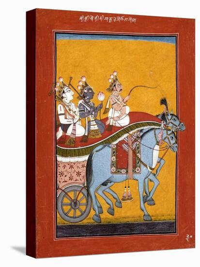 Krishna and Balarama Being Driven by Akrura to Mathura-null-Stretched Canvas