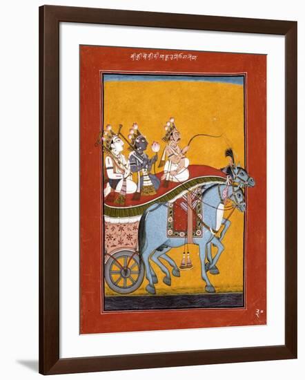 Krishna and Balarama Being Driven by Akrura to Mathura-null-Framed Art Print