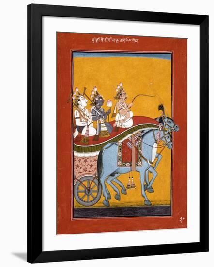 Krishna and Balarama Being Driven by Akrura to Mathura-null-Framed Art Print