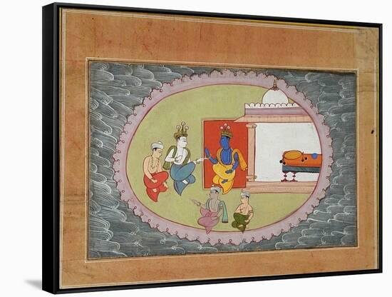 Krishna and Balarama Conversing-null-Framed Stretched Canvas