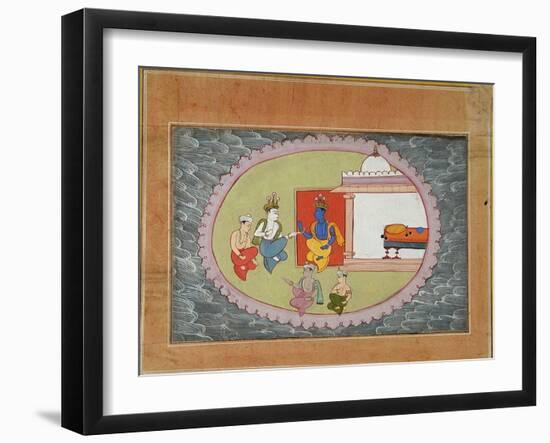 Krishna and Balarama Conversing-null-Framed Art Print