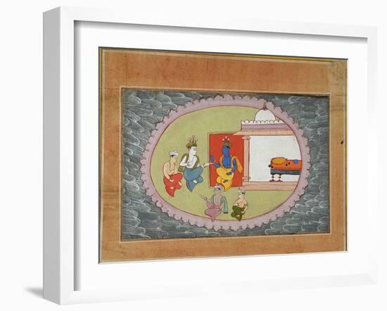 Krishna and Balarama Conversing-null-Framed Art Print