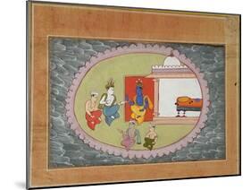 Krishna and Balarama Conversing-null-Mounted Art Print