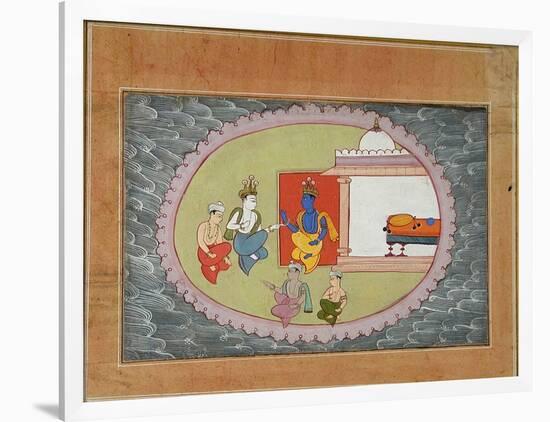 Krishna and Balarama Conversing-null-Framed Art Print
