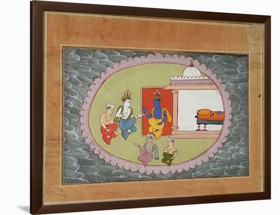 Krishna and Balarama Conversing-null-Framed Art Print