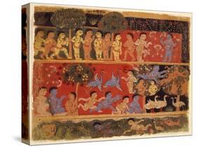 Krishna and Balarama Play with Gopas-null-Stretched Canvas