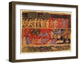 Krishna and Balarama Play with Gopas-null-Framed Art Print