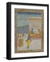 Krishna and His Harem-null-Framed Art Print