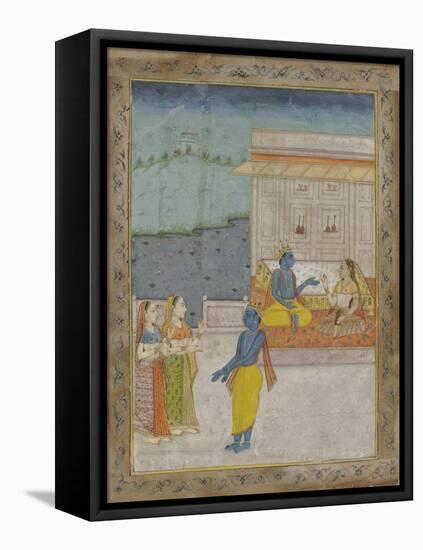 Krishna and His Harem-null-Framed Stretched Canvas