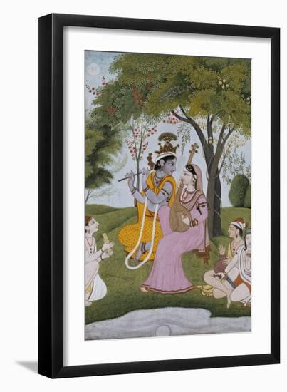 Krishna and Radha Making Music-null-Framed Giclee Print