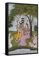 Krishna and Radha Making Music-null-Framed Stretched Canvas