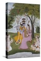 Krishna and Radha Making Music-null-Stretched Canvas