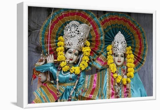 Krishna and Radha murthis (statues) in a Delhi Hindu temple, Delhi, India-Godong-Framed Photographic Print