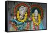 Krishna and Radha murthis (statues) in a Delhi Hindu temple, Delhi, India-Godong-Framed Stretched Canvas