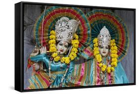 Krishna and Radha murthis (statues) in a Delhi Hindu temple, Delhi, India-Godong-Framed Stretched Canvas