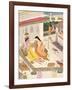 Krishna and Radha on a Bed in a Mogul Palace, Punjab, c.1860-null-Framed Giclee Print