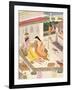 Krishna and Radha on a Bed in a Mogul Palace, Punjab, c.1860-null-Framed Giclee Print
