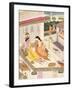 Krishna and Radha on a Bed in a Mogul Palace, Punjab, c.1860-null-Framed Giclee Print