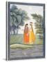 Krishna and Radha Walking by the Jumna in the Moonlight Having Exchanged Clothes, from the…-null-Stretched Canvas