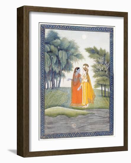 Krishna and Radha Walking by the Jumna in the Moonlight Having Exchanged Clothes, from the…-null-Framed Giclee Print