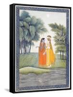 Krishna and Radha Walking by the Jumna in the Moonlight Having Exchanged Clothes, from the…-null-Framed Stretched Canvas