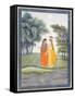 Krishna and Radha Walking by the Jumna in the Moonlight Having Exchanged Clothes, from the…-null-Framed Stretched Canvas