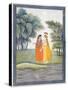 Krishna and Radha Walking by the Jumna in the Moonlight Having Exchanged Clothes, from the…-null-Stretched Canvas