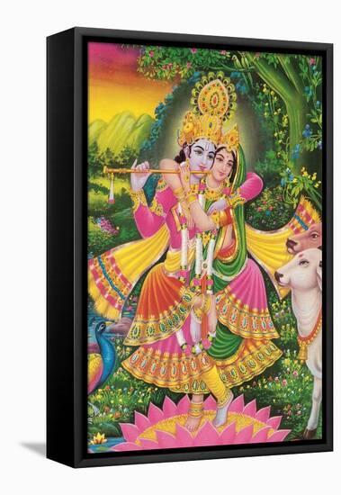 Krishna and Radha-null-Framed Stretched Canvas