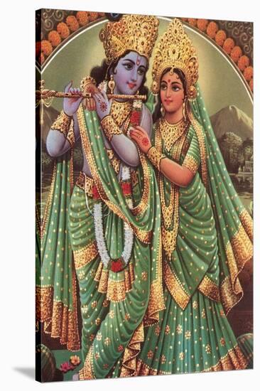 Krishna and Radha-null-Stretched Canvas