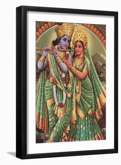 Krishna and Radha-null-Framed Premium Giclee Print