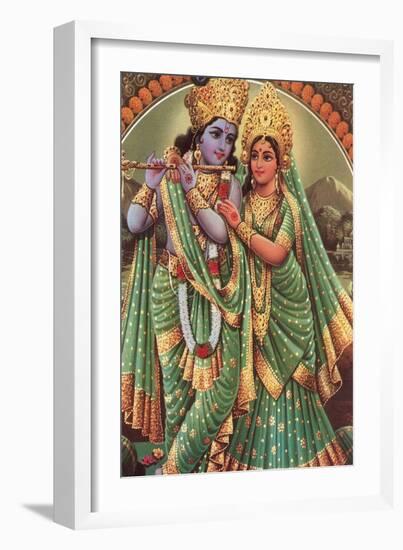 Krishna and Radha-null-Framed Premium Giclee Print