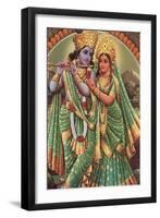 Krishna and Radha-null-Framed Art Print