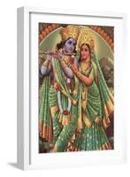 Krishna and Radha-null-Framed Art Print