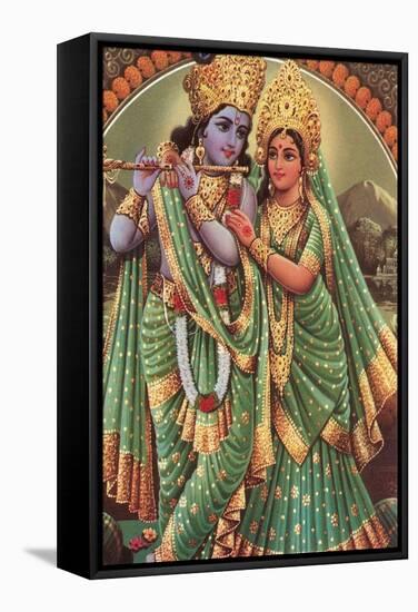Krishna and Radha-null-Framed Stretched Canvas