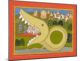 Krishna and the Cowherds Enter Agasura's Mouth, C.1800-null-Mounted Giclee Print