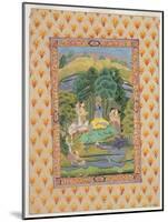 Krishna and the Gopis (Gouache on Paper)-Indian-Mounted Giclee Print