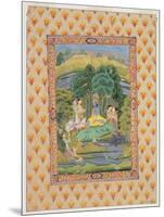 Krishna and the Gopis (Gouache on Paper)-Indian-Mounted Giclee Print