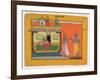 Krishna Arriving at Radha's House, Illustration from a Manuscript of "Rasamanjari" of Bhanudatta-null-Framed Giclee Print