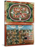 Krishna Attacking the Impregnable Castle of Prag-Jyoshita-null-Stretched Canvas