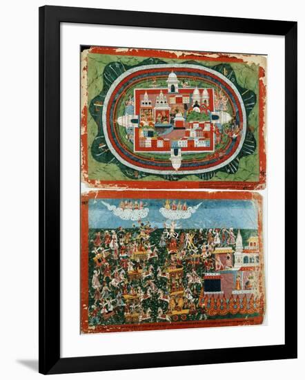 Krishna Attacking the Impregnable Castle of Prag-Jyoshita-null-Framed Giclee Print