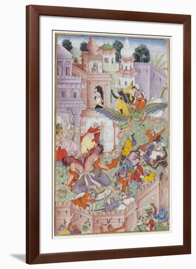 Krishna Cleaves the Demon Narakasura with His Discus, C.1585-90-null-Framed Giclee Print