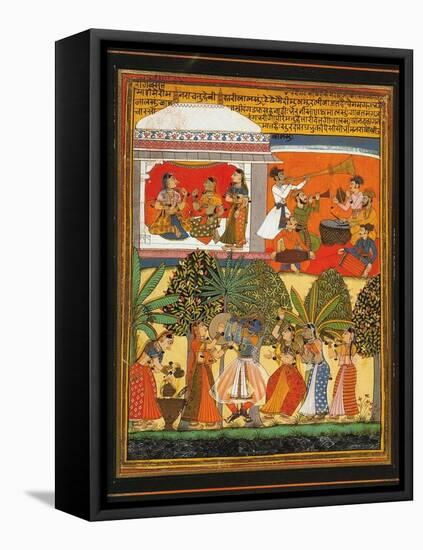 Krishna Dances with the Gopis-null-Framed Stretched Canvas